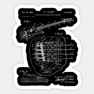 Bass Guitar Player Gift - Patent Blueprint 1969 Sticker